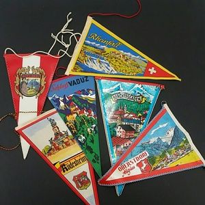 Set of 6 Vintage German & Switzerland Pendent flag